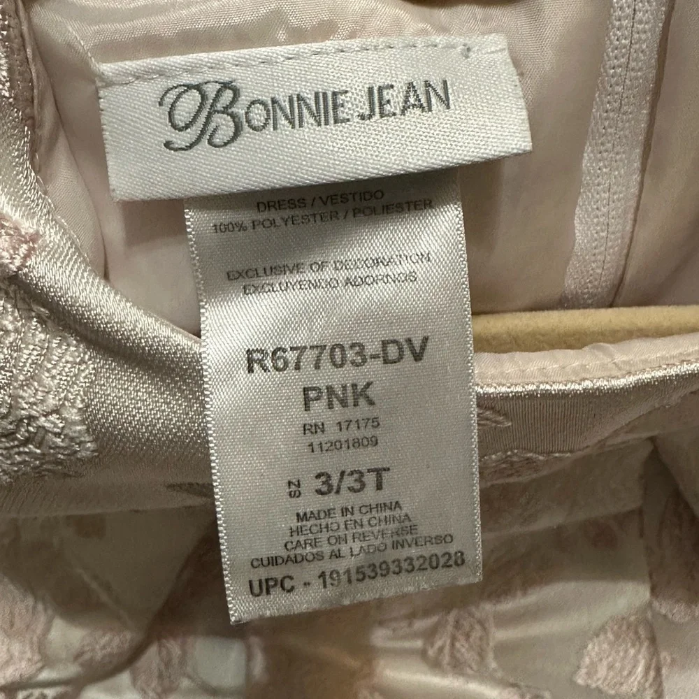 Bonnie Jean Light Pink Floral Jacquard Dress